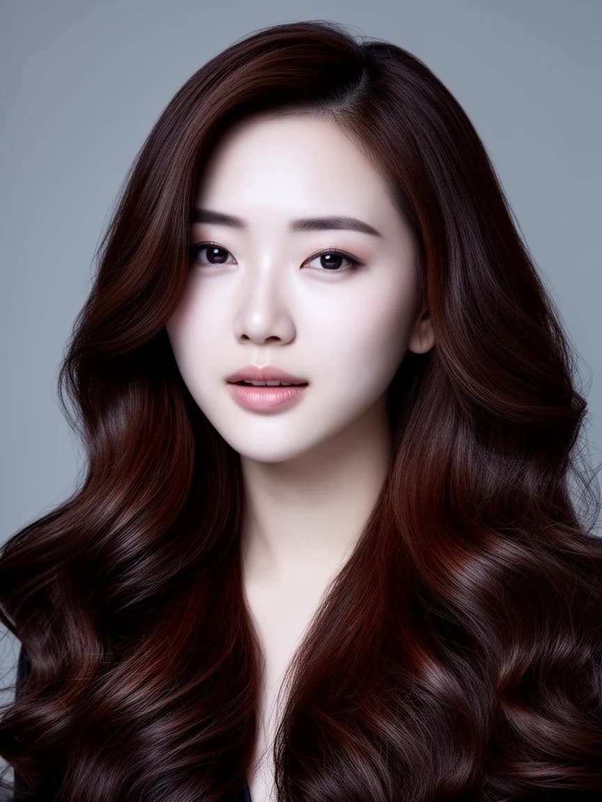 Deep Winter hair color examples showing cool-toned espresso and platinum shades