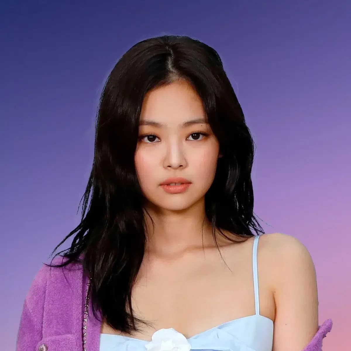 Editorial gallery of Jennie Kim styled in neutral winter outfits highlighting sapphire, burgundy, and smoked grays, highlighting onyx, powder pink, snow white, emerald, and silver.