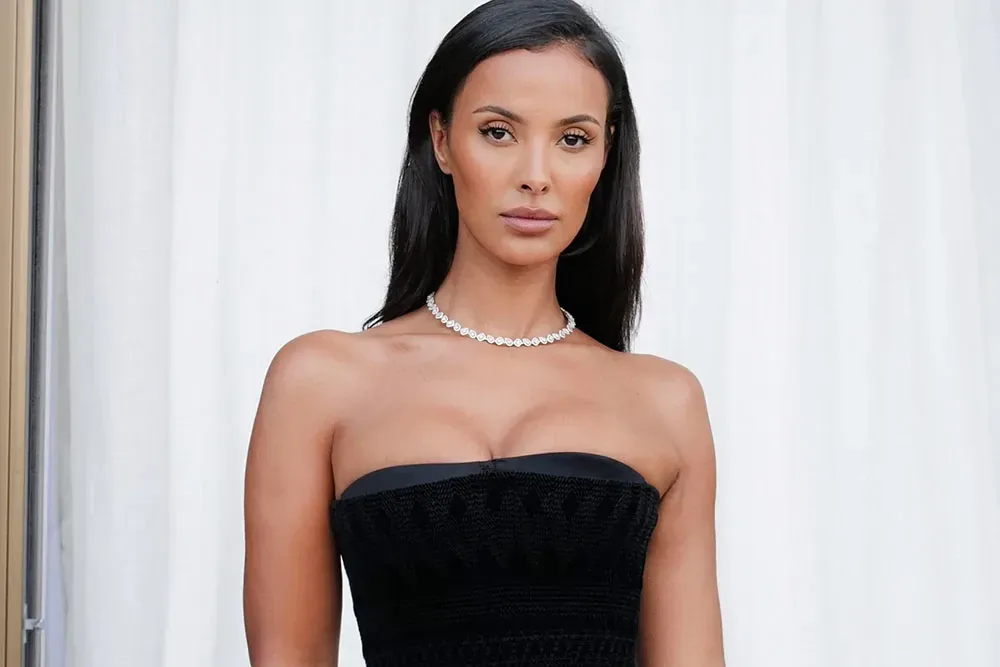 Editorial gallery of Maya Jama styled in vibrant autumn outfits featuring saffron, teal, and gold hardware, highlighting molten copper, emerald teal, paprika red, bronze caramel, and espresso.