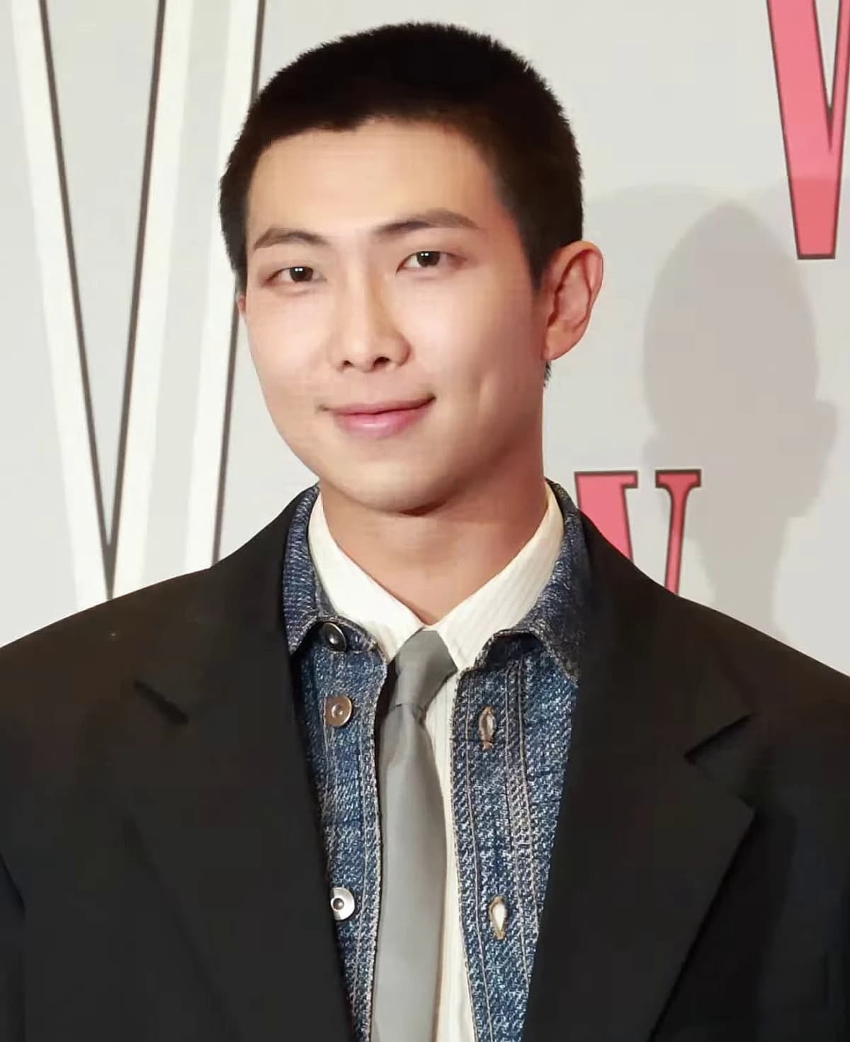 RM (BTS) wearing deep jewel-toned ensembles with sharp contrast, showcasing midnight navy, crimson, amethyst, gunmetal, and snow white from the Deep Winter palette.