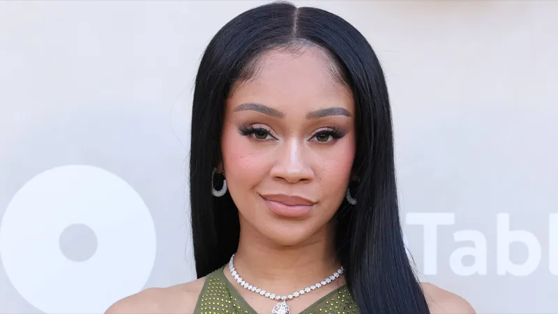 Editorial gallery of Saweetie styled in warm spring looks packed with coral, turquoise, and golden accents, highlighting papaya orange, sunny marigold, aqua turquoise, creamy ivory, and rose gold.