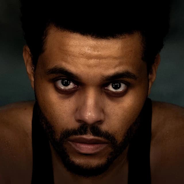 Editorial gallery of The Weeknd styled in bold winter ensembles mixing neon pops, inky black, and chrome sparkle, highlighting ultra violet, neon fuchsia, electric jade, polished pewter, and onyx.