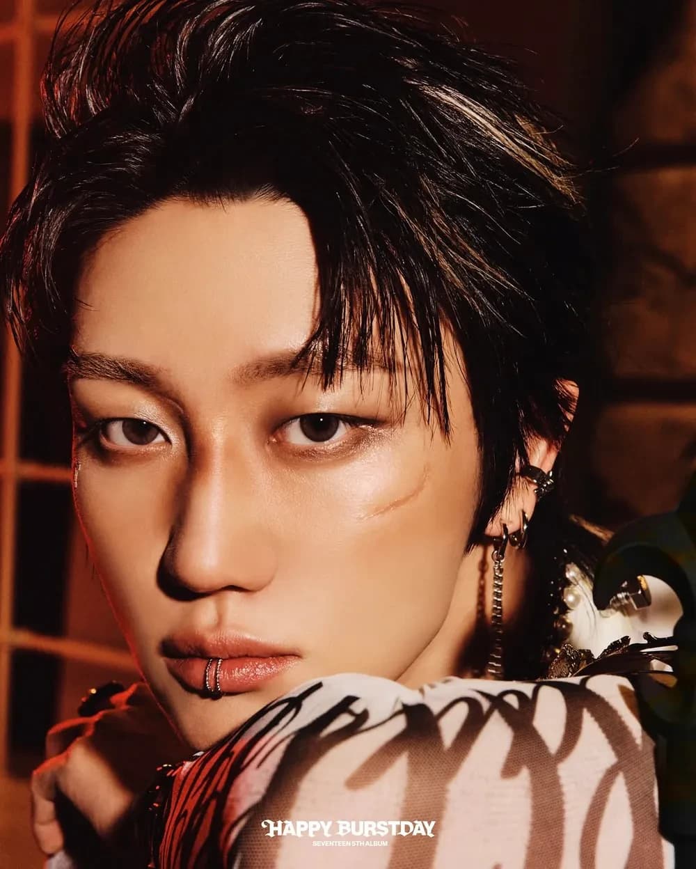 Editorial gallery of The8 (SEVENTEEN) styled in vibrant autumn outfits featuring saffron, teal, and gold hardware, highlighting burnt sienna, chartreuse, emerald, molten gold, and espresso.