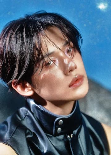 Editorial gallery of Yeonjun (TXT) styled in neutral winter outfits highlighting sapphire, burgundy, and smoked grays, highlighting steel blue, cranberry, optic white, graphite, and imperial purple.