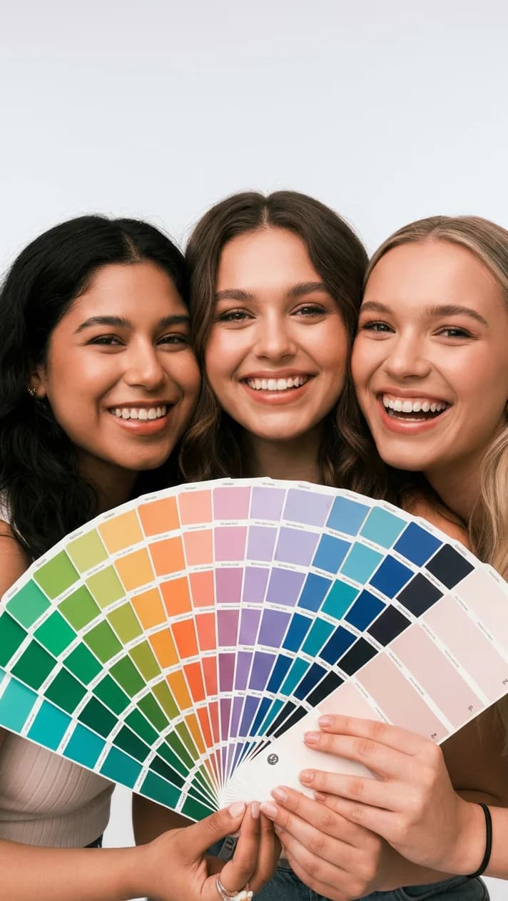 Women with color palette swatches
