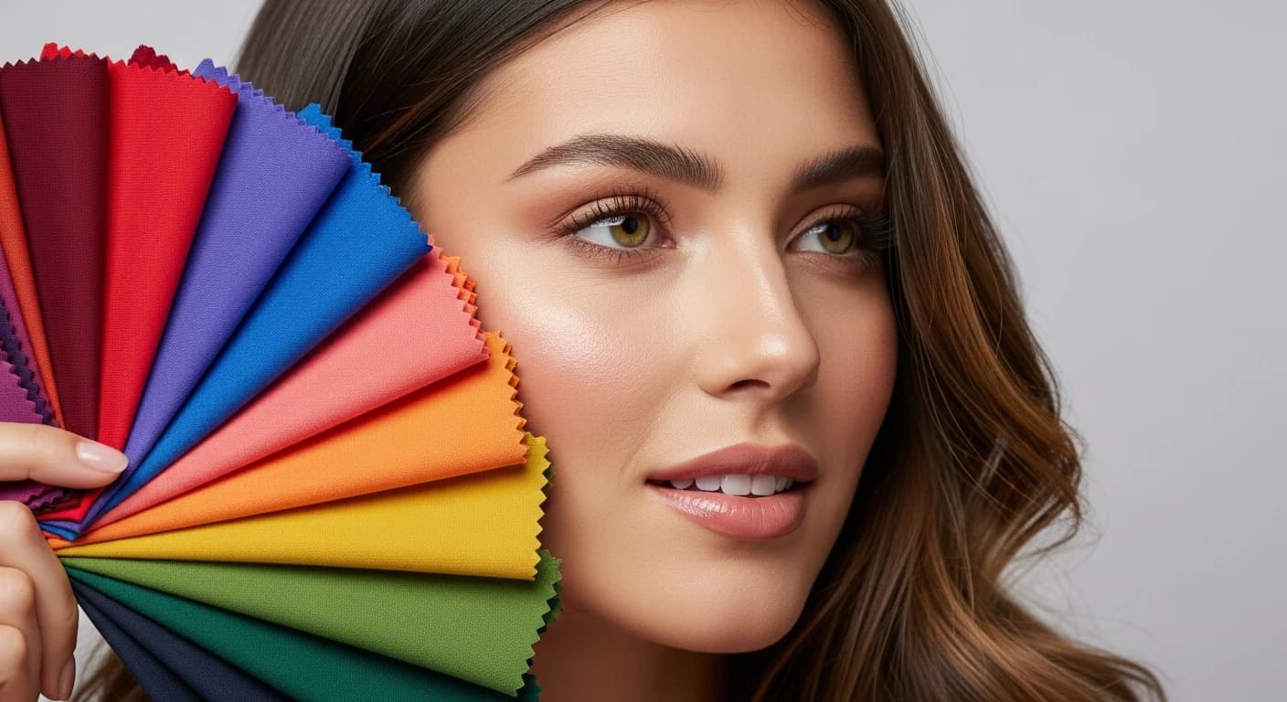 Woman comparing color swatches in Vancouver