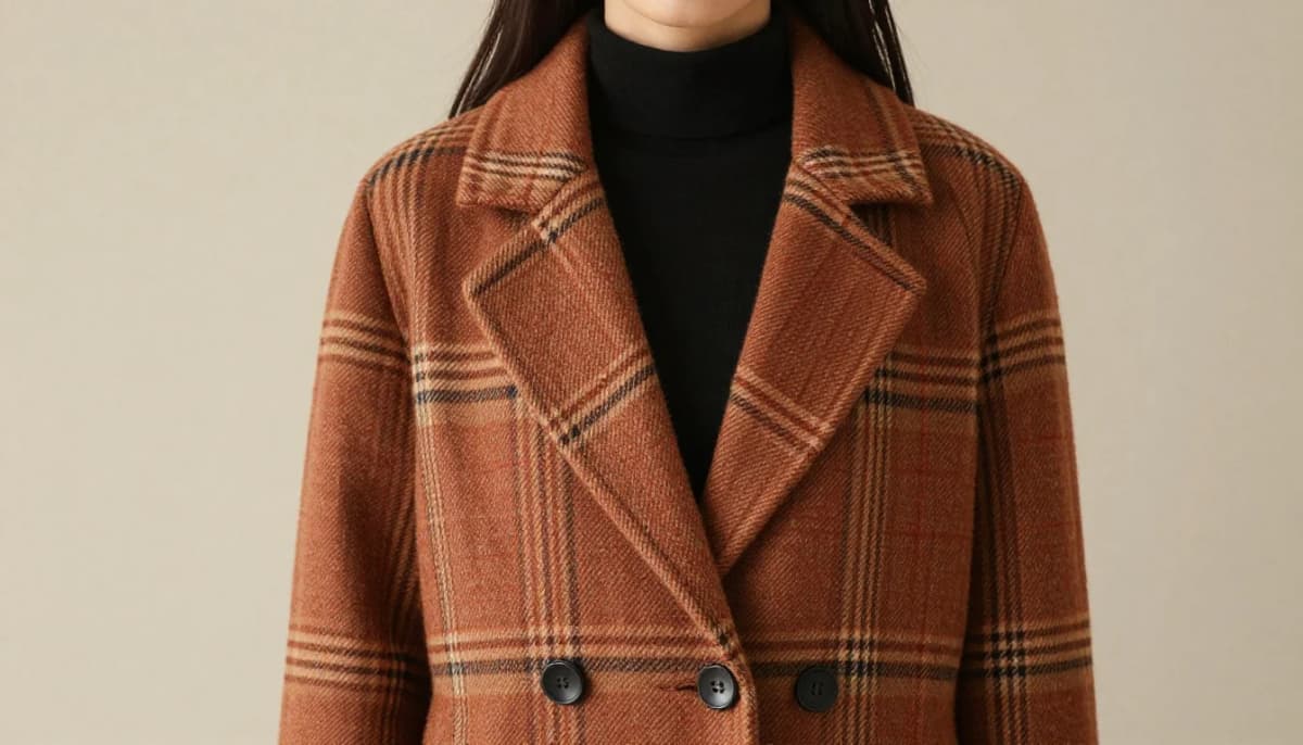 How to wear best plaid colors for warm undertones — pairing rust red-orange, burnt sienna, camel tan near the face
