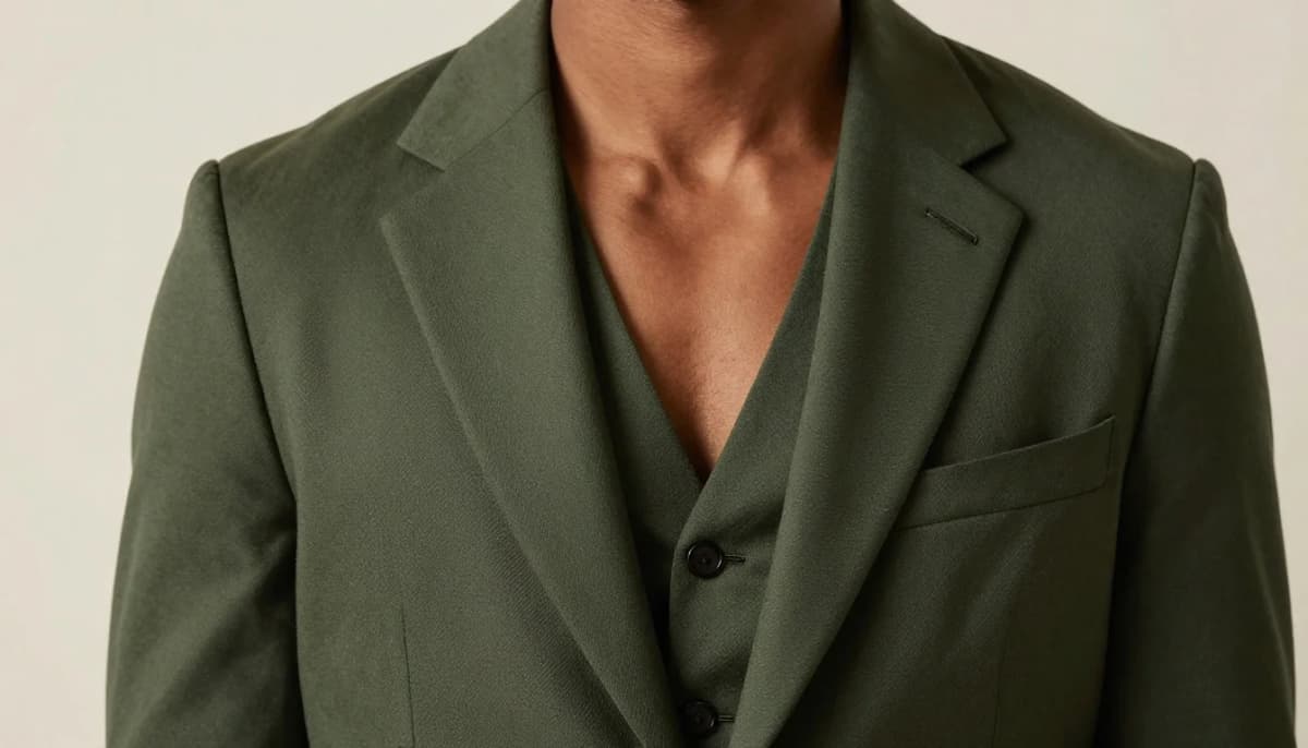 How to wear best suit colors for men with olive skin — pairing warm charcoal, greige, mocha grey near the face