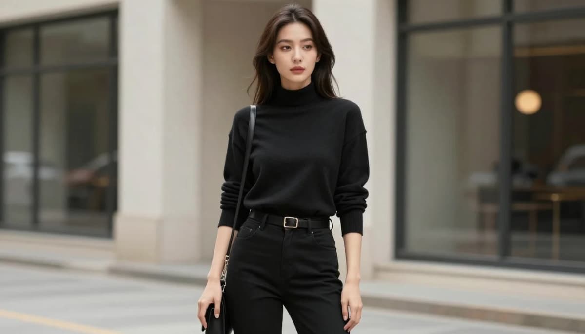 How to wear who looks good in black? by skin tone — pairing true black, jet black, blue-black near the face