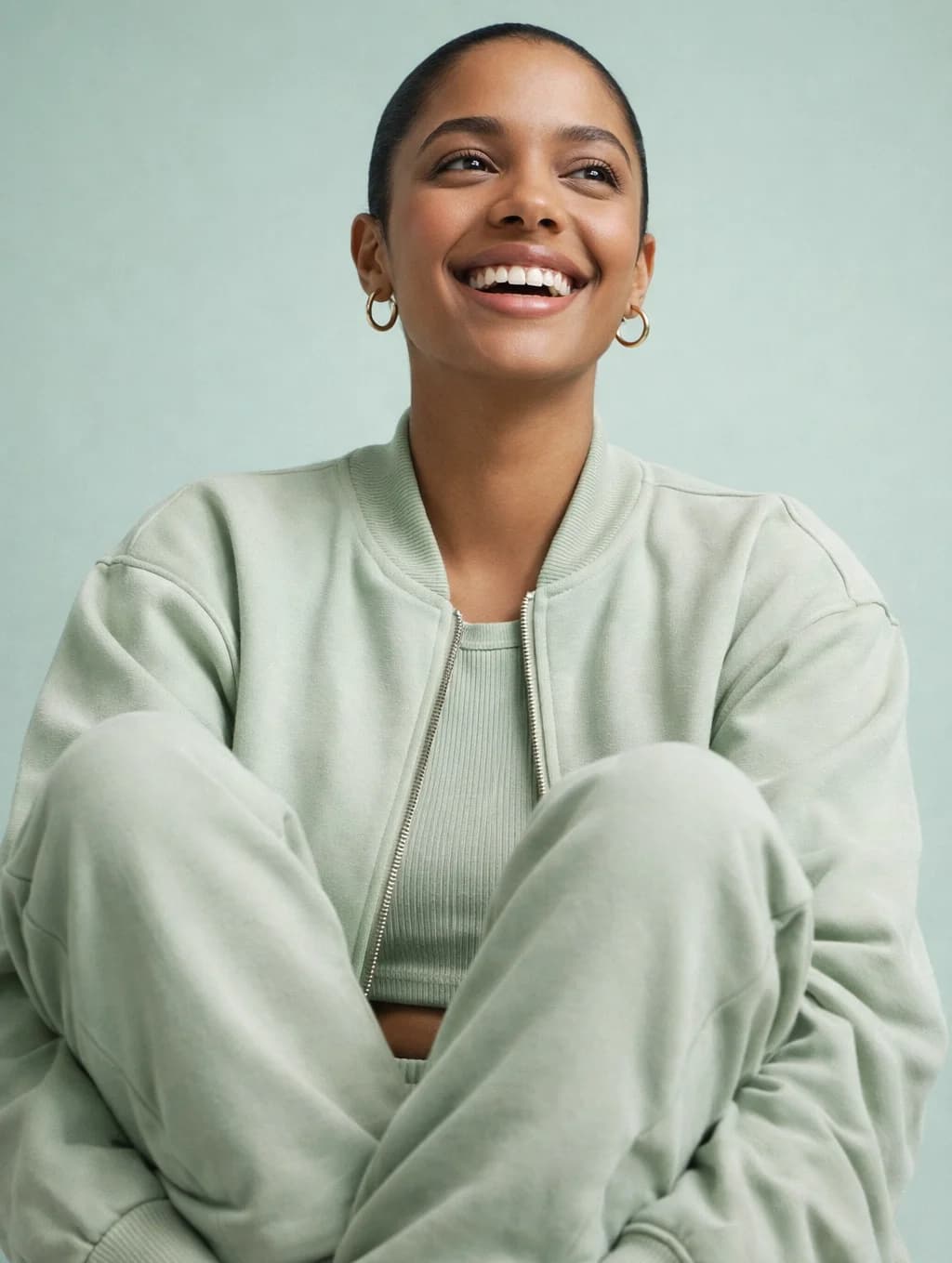 Woman comparing color swatches in New York 3