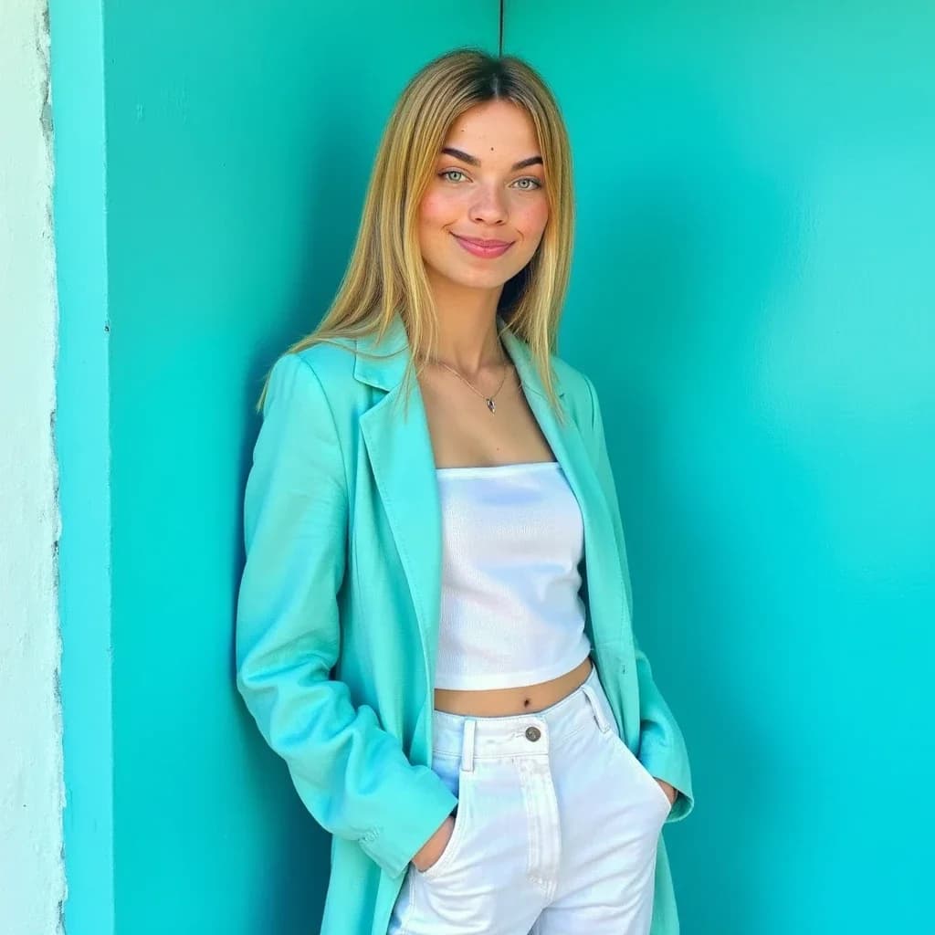 Woman in white blazer - AI photoshoot