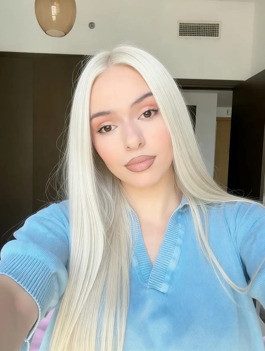 change hair color to platinum gold — AI color analysis and styling preview by Palette Hunt