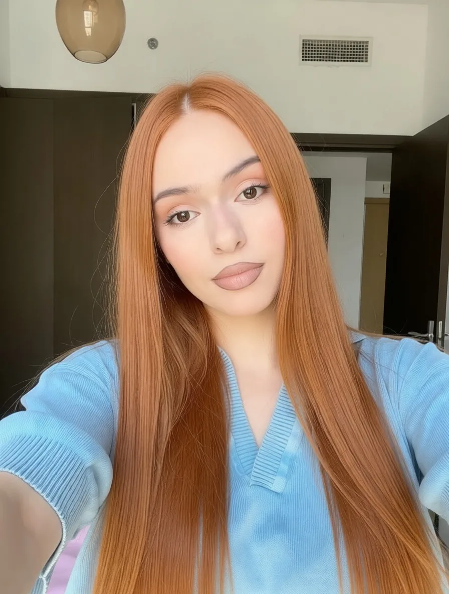 change hair color to light copper — AI color analysis and styling preview by Palette Hunt