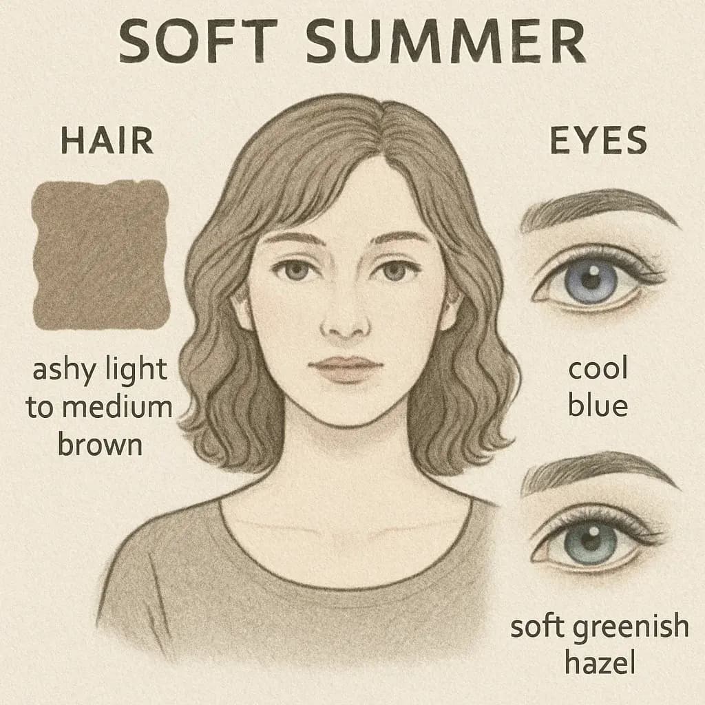 Soft summer color palette swatches: dusty rose, soft teal, muted lavender for seasonal color analysis Soft summer color palette swatches: dusty rose, soft teal, muted lavender for seasonal color analysis