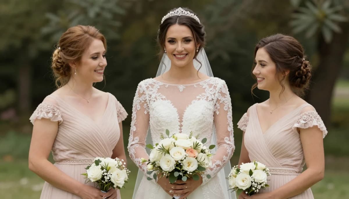 How to wear: Bridesmaid Dress Colors for Brunettes How to wear bridesmaid dress colors for brunettes — pairing dusty rose, warm mauve, deep blush near the face