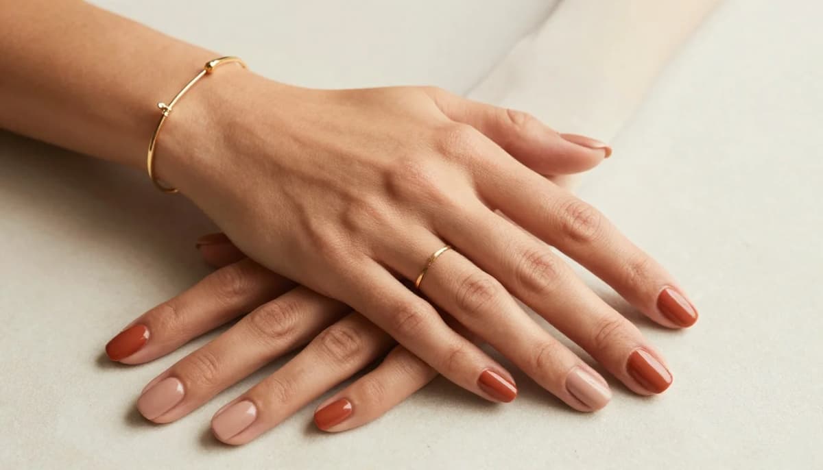 How to wear: Colores de Uñas para Piel Morena: Guía 2026 How to wear colores de uñas para piel morena: guía 2026 — pairing esmeralda profundo, burdeos-ciruela rico, azul zafiro cálido near the face