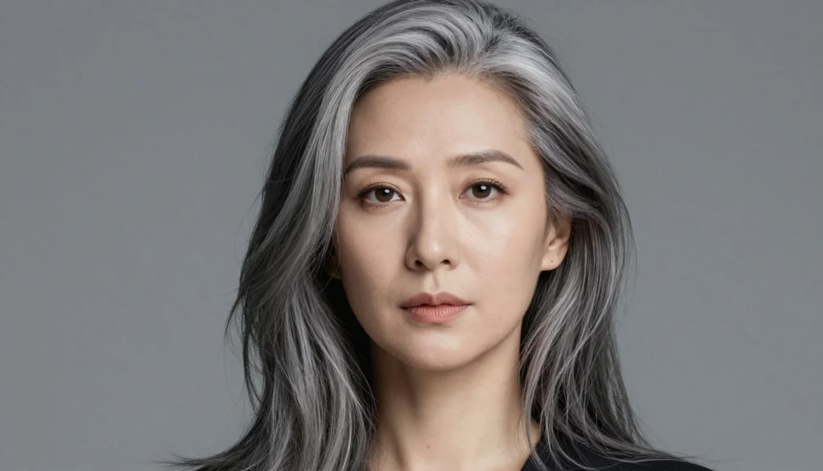 Mejores Colores para Cabello Canoso o Gris: Guía Mejores Colores para Cabello Canoso o Gris: Guía — flattering shades including rojo cereza, arándano, rosa-rojo profundo, frambuesa viva