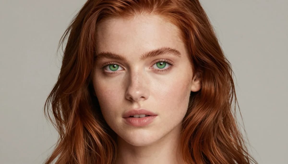 Couleur de Cheveux pour Yeux Verts Couleur de Cheveux pour Yeux Verts — flattering shades including auburn chaud, châtaigne-rouge, acajou, brun cuivré