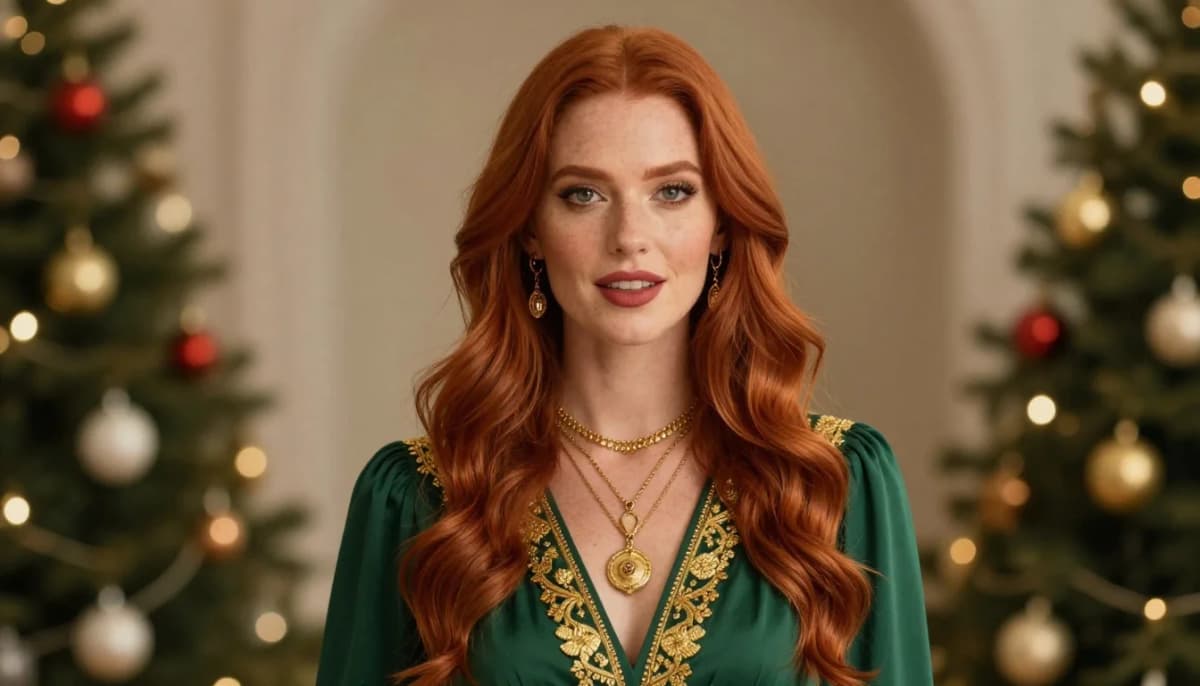 How to wear: Holiday Outfits for Red Hair How to wear holiday outfits for red hair — pairing deep emerald, forest green, hunter green near the face