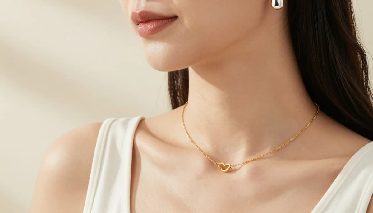 How to wear: Złoto czy srebro? Biżuteria dla Twojego podtonu skóry How to wear złoto czy srebro? biżuteria dla twojego podtonu skóry — pairing żółte złoto, różowe złoto, brąz near the face