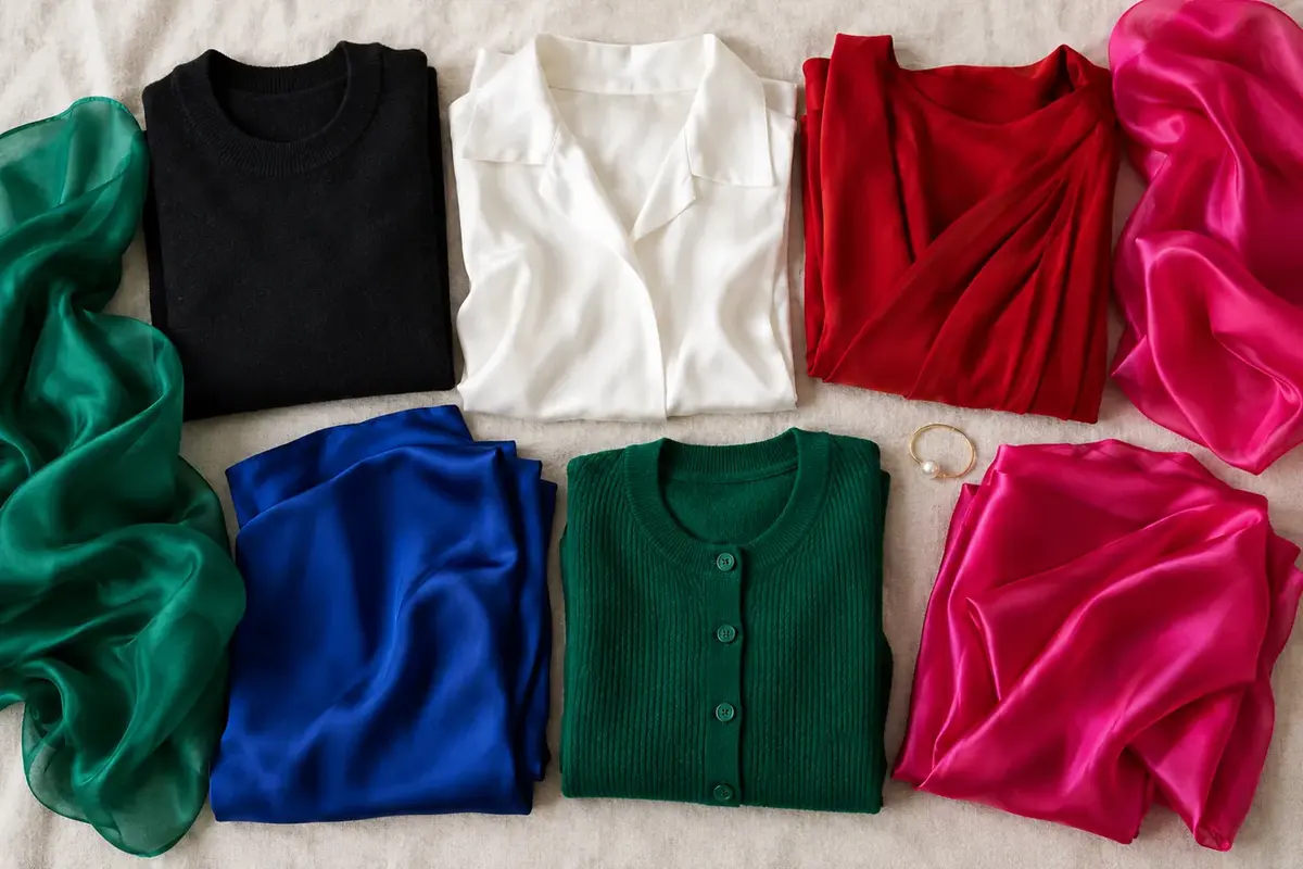 Deep Winter colors in clothing and fabric