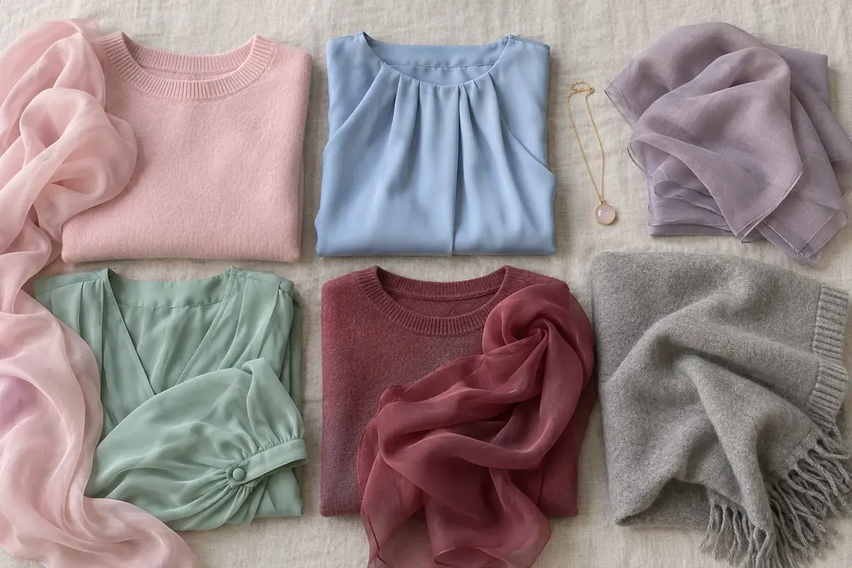 Soft Summer colors in clothing and fabric