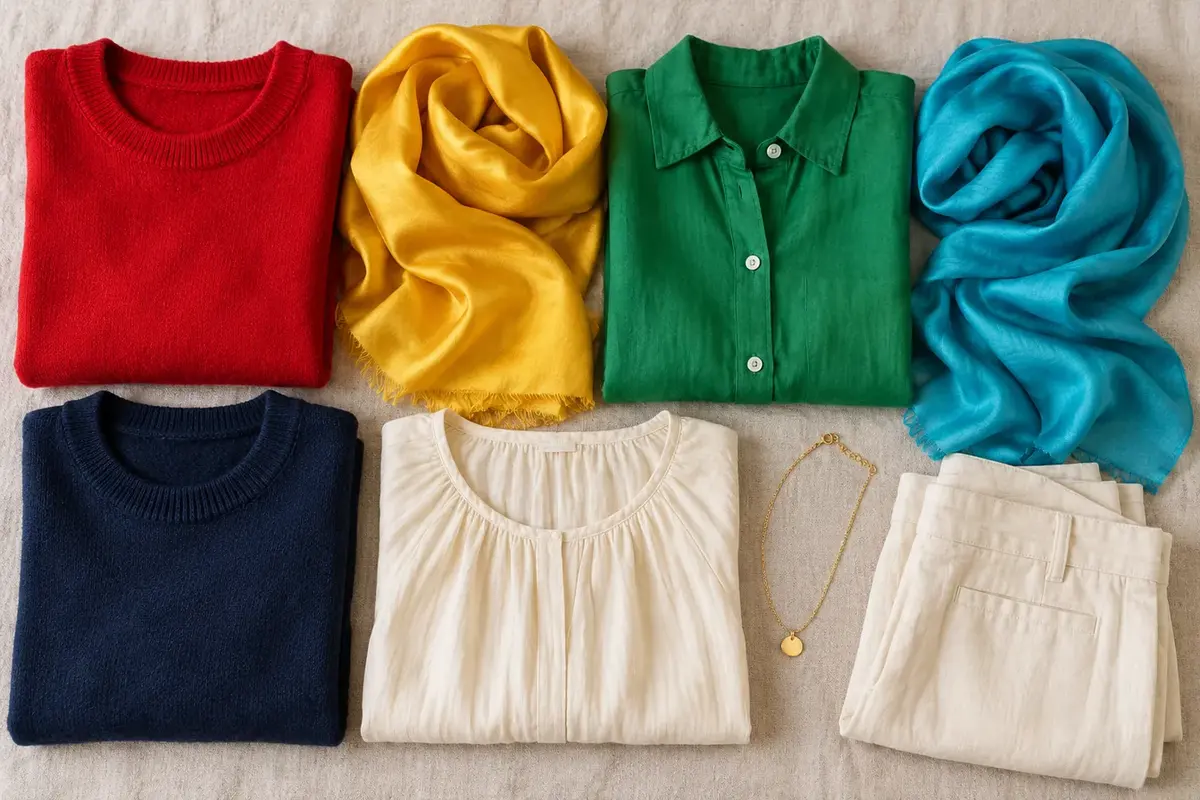 True Spring colors in clothing and fabric