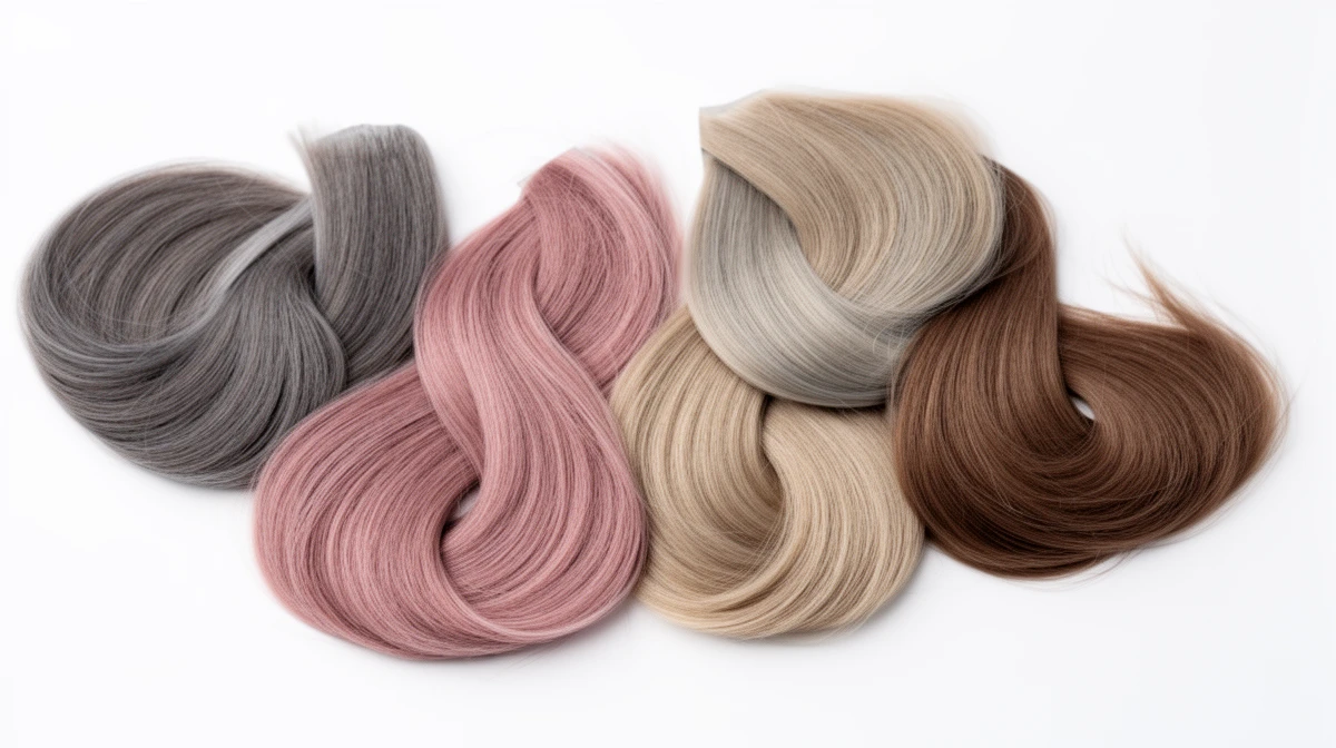 Soft summer hair color swatches showing cool muted tones