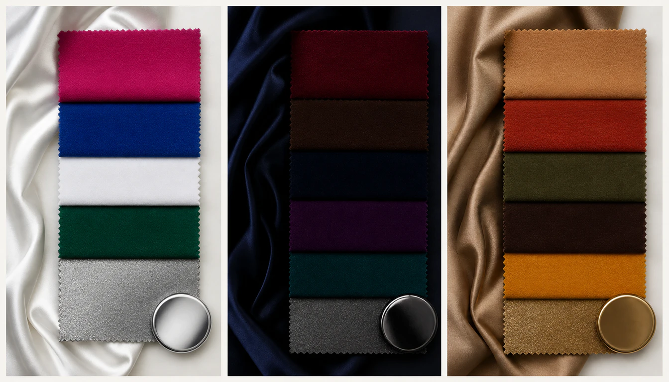 Bright Winter vs Deep Winter vs Warm Autumn palette comparison Bright Winter, Deep Winter and Warm Autumn fabric palettes compared side by side