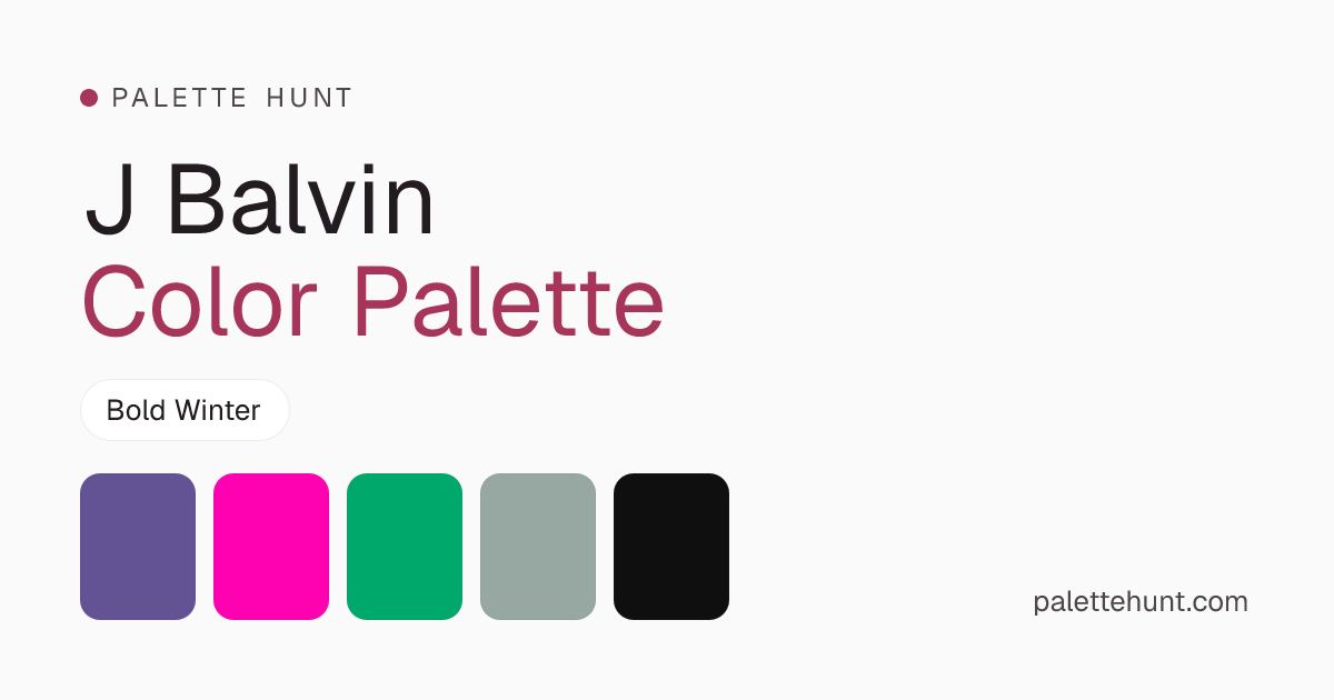 J Balvin Color Analysis & Color Palette | Palette Hunt