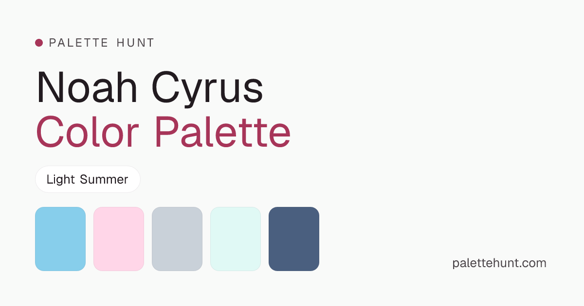 Noah Cyrus Color Analysis & Color Palette | Palette Hunt