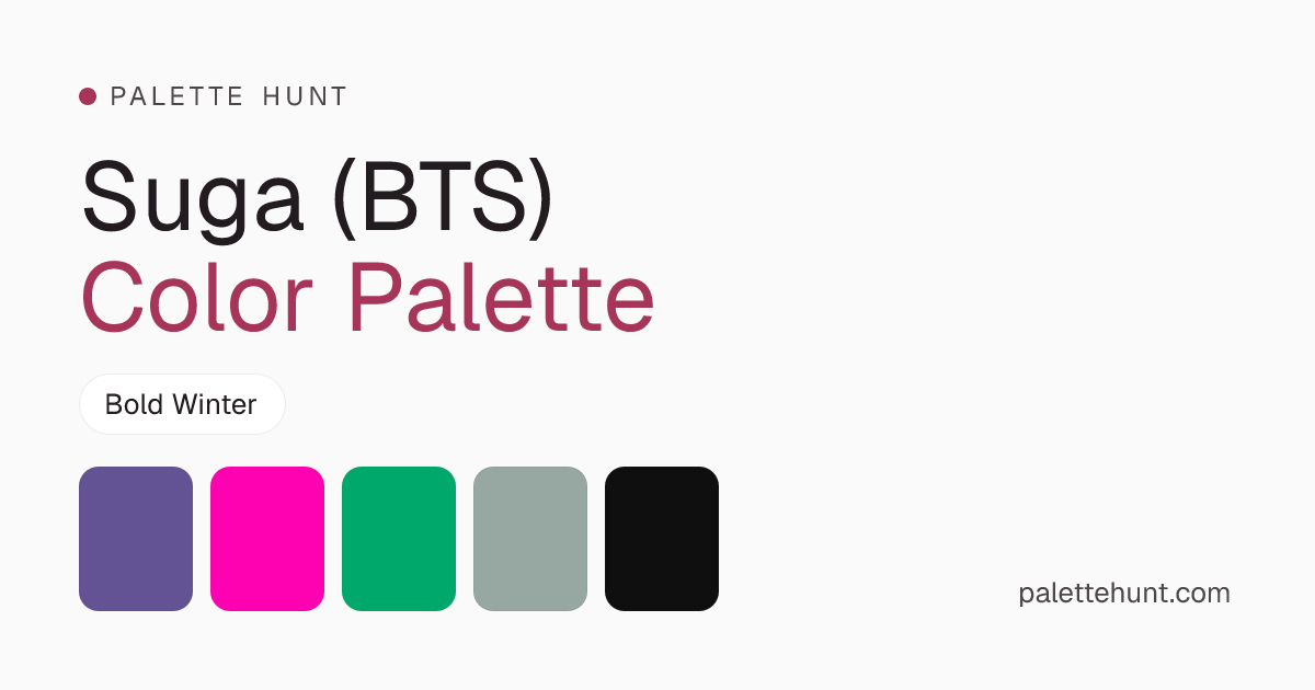 Suga (BTS) Color Analysis & Color Palette