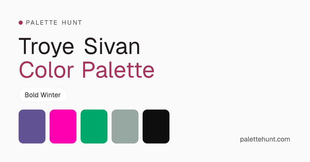 Troye Sivan Color Analysis & Color Palette | Palette Hunt