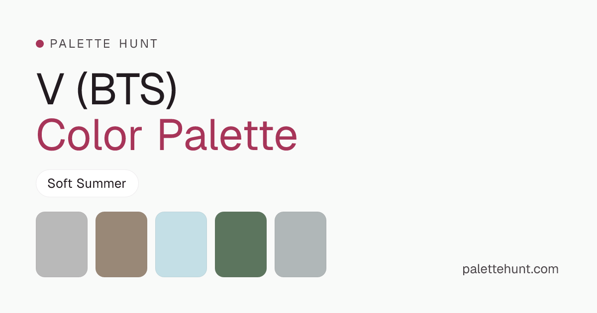 V (BTS) Color Analysis & Color Palette | Palette Hunt