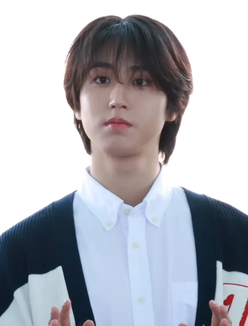 Han (Stray Kids) wearing velvety pastel looks with cool-muted tones, showcasing heather gray, dusty mauve, mist blue, slate green, and antique silver from the Soft Summer palette.