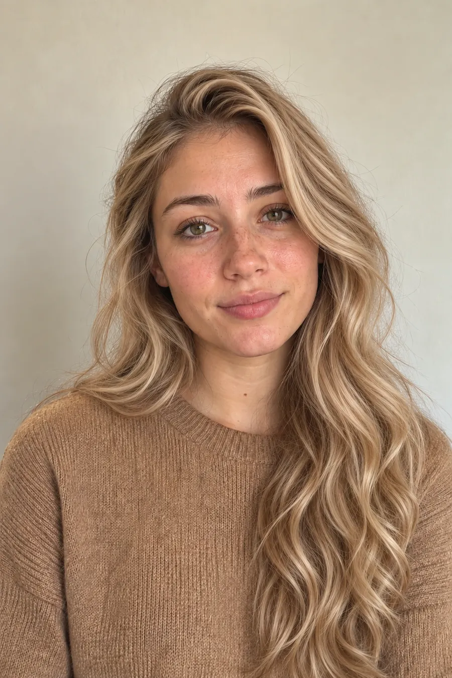 Champagne Blonde hair on a woman with light autumn coloring