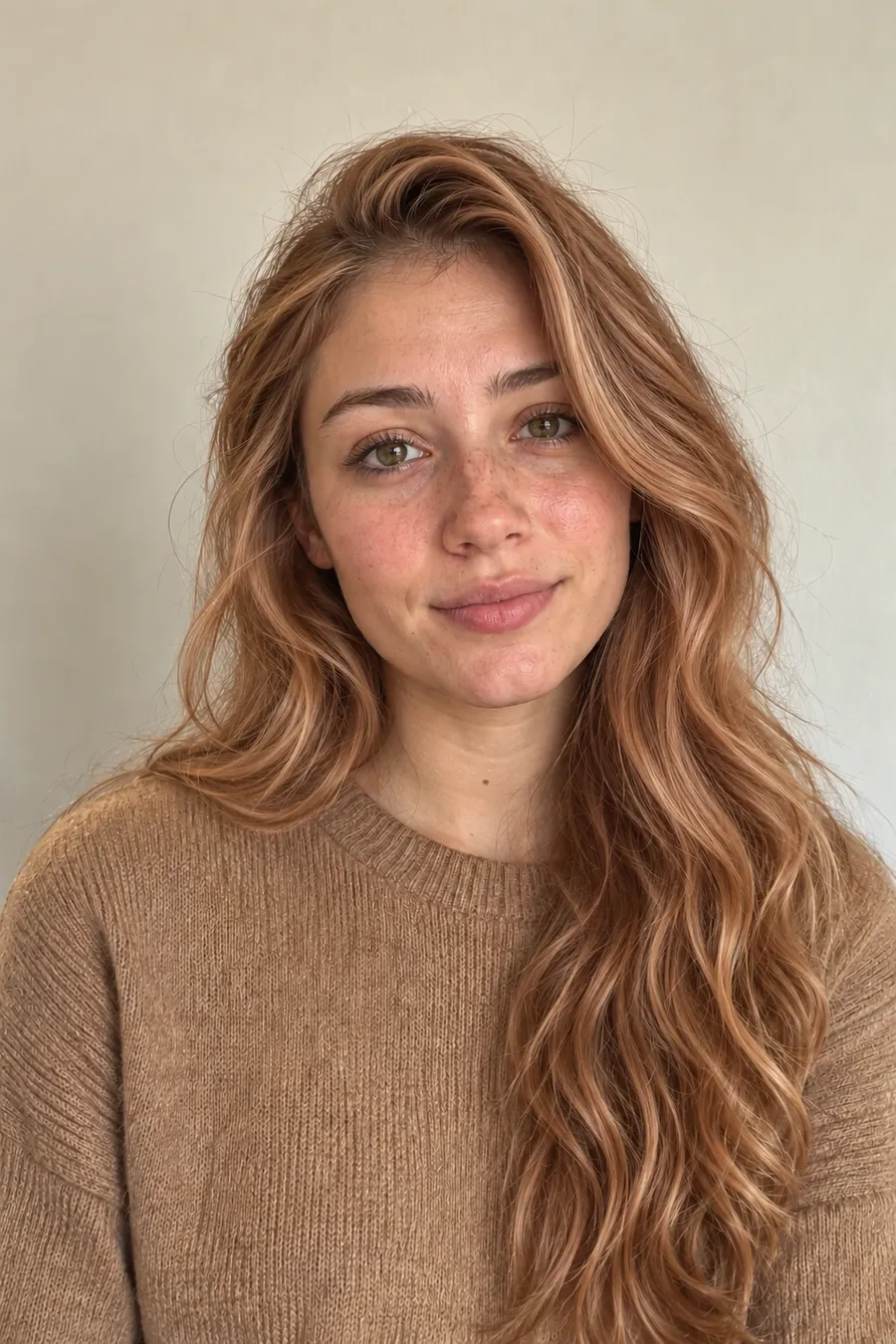 Strawberry Blonde hair on a woman with light autumn coloring