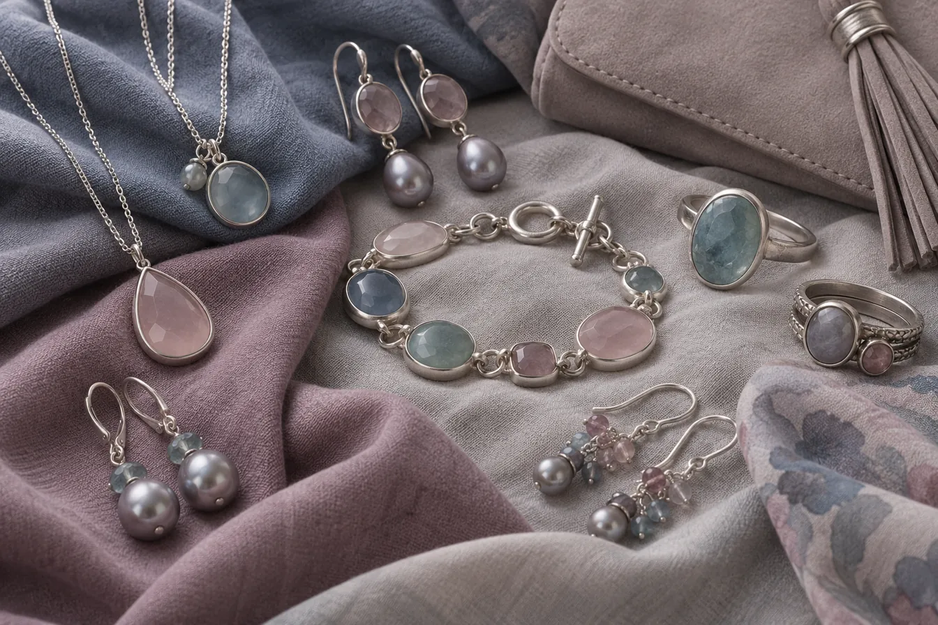 Jewelry and accessories that suit the Soft Summer palette