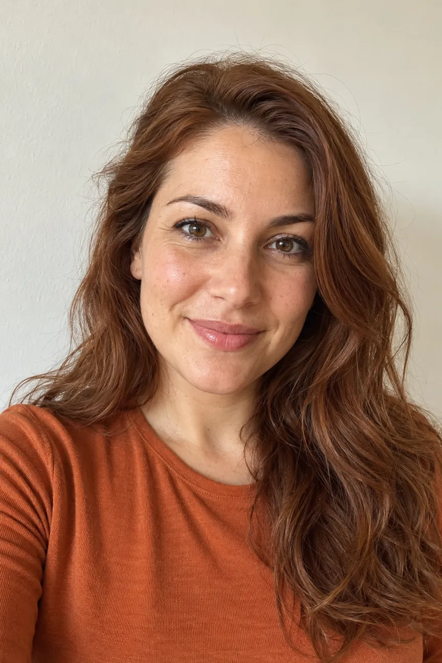 True Autumn woman wearing burnt orange, one of her best colors