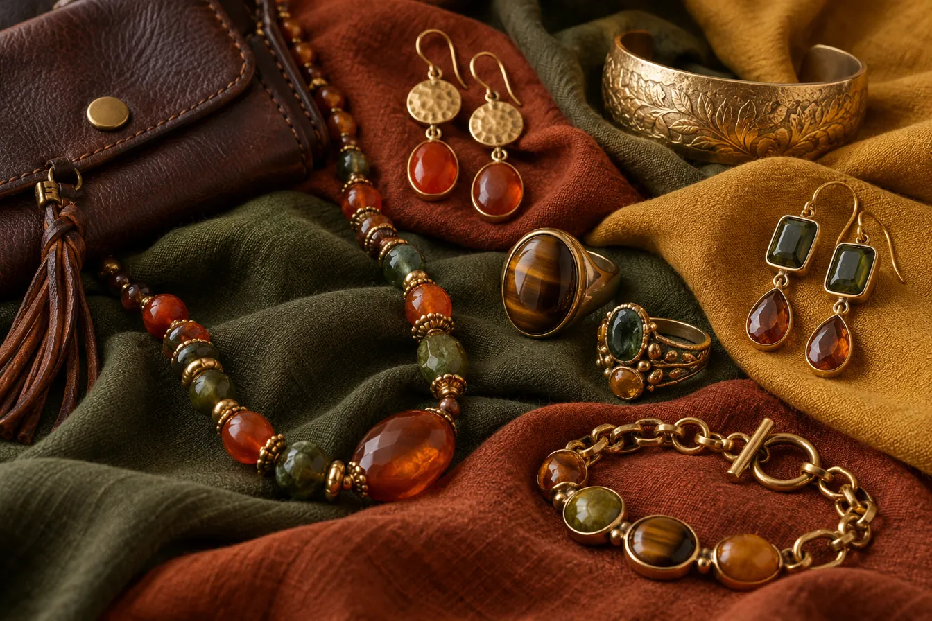 Jewelry and accessories that suit the True Autumn palette