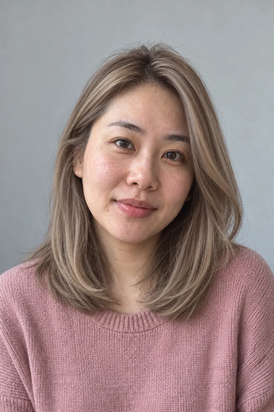 Ash Blonde hair on a woman with true summer coloring