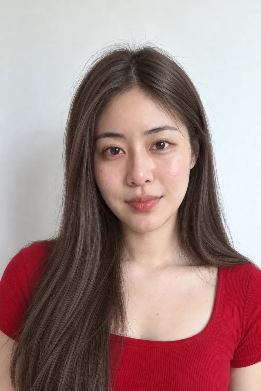 Ash Brown hair on a woman with true winter coloring