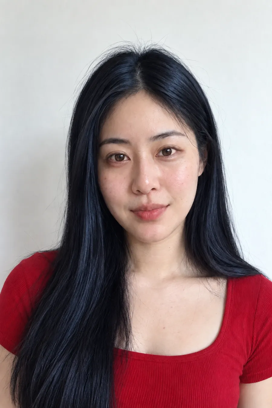 Blue-Black hair on a woman with true winter coloring