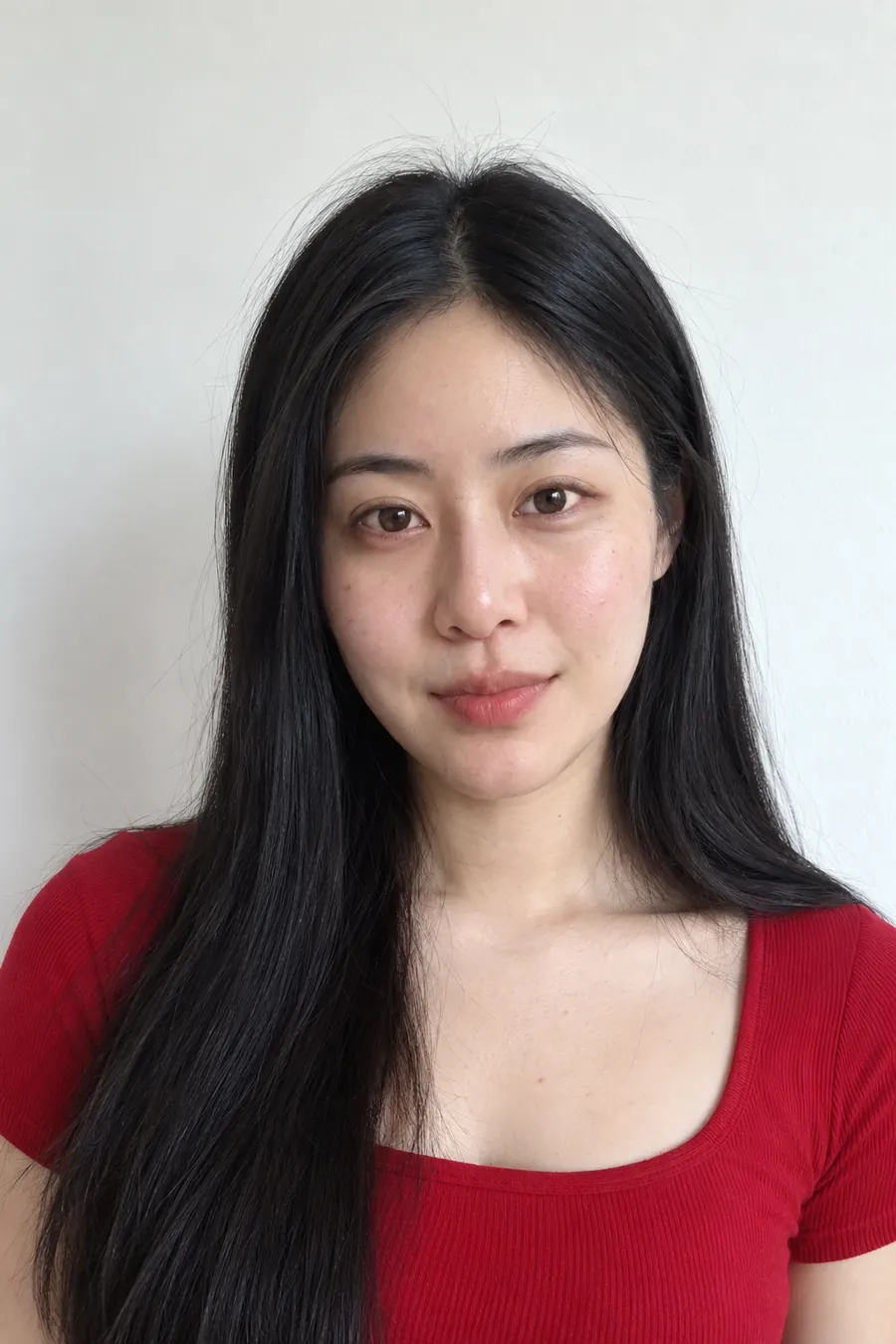 Jet Black hair on a woman with true winter coloring