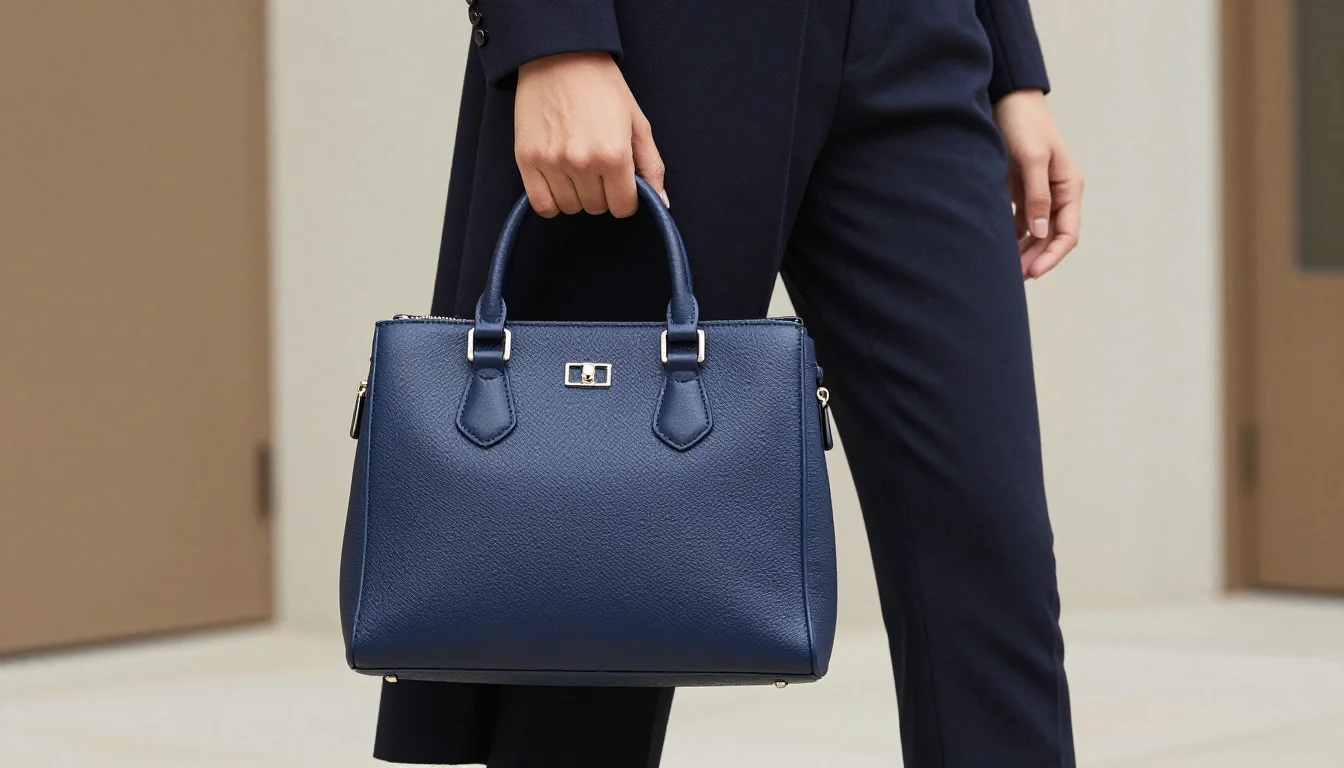 How to wear: Best Bag Colors for Cool Undertones | PaletteHunt How to wear best bag colors for cool undertones | palettehunt — pairing navy blue, midnight blue, cobalt near the face