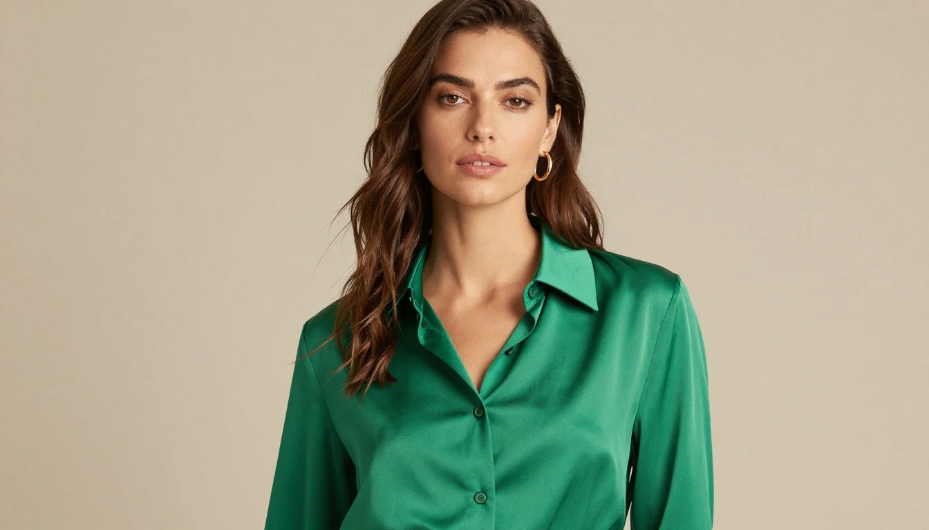 How to wear best blouse colors for brunettes | flattering shades — pairing deep emerald, sapphire blue, amethyst near the face