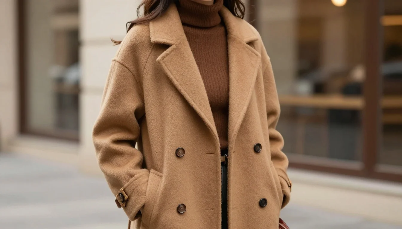 How to wear best coat colors for warm autumn — pairing classic camel, golden tan, warm biscuit near the face
