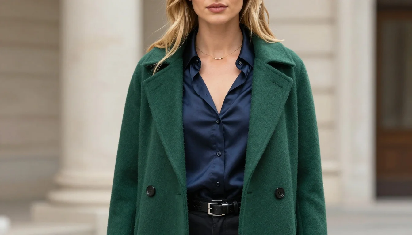 How to wear best colors for blonde hair — pairing navy, cobalt, midnight blue near the face