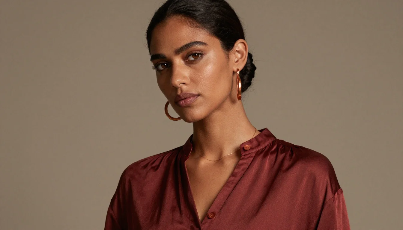 How to wear best colors for dark hair and hazel eyes — pairing deep plum, warm aubergine, berry violet near the face