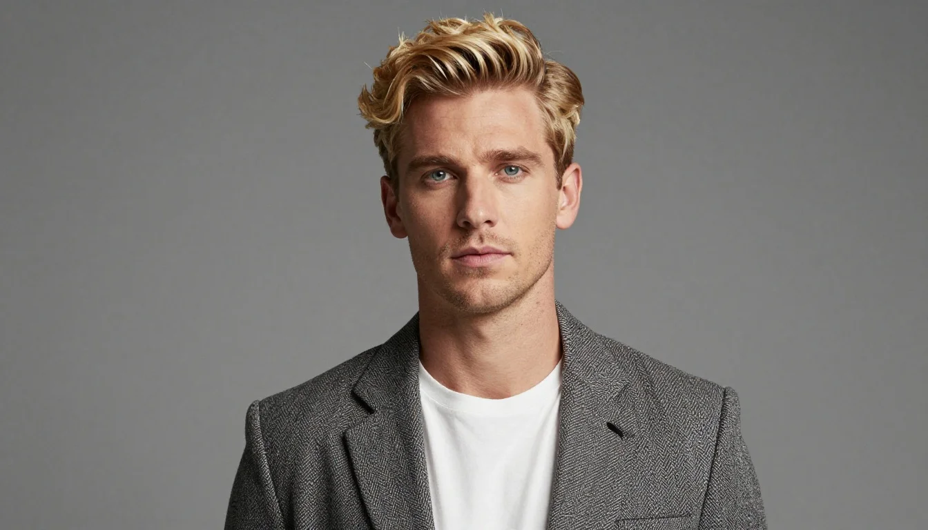 How to wear: Best Colors for Men with Blonde Hair | Menswear Color Guide How to wear best colors for men with blonde hair | menswear color guide — pairing navy, midnight blue, deep indigo near the face